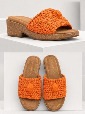 NWT Kurt Geiger London Eagle Crocheted Slide Sandal Sz 6